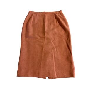 VTG Pendleton Wool Pencil Skirt Peach Pink High Waist Size 10 Made USA